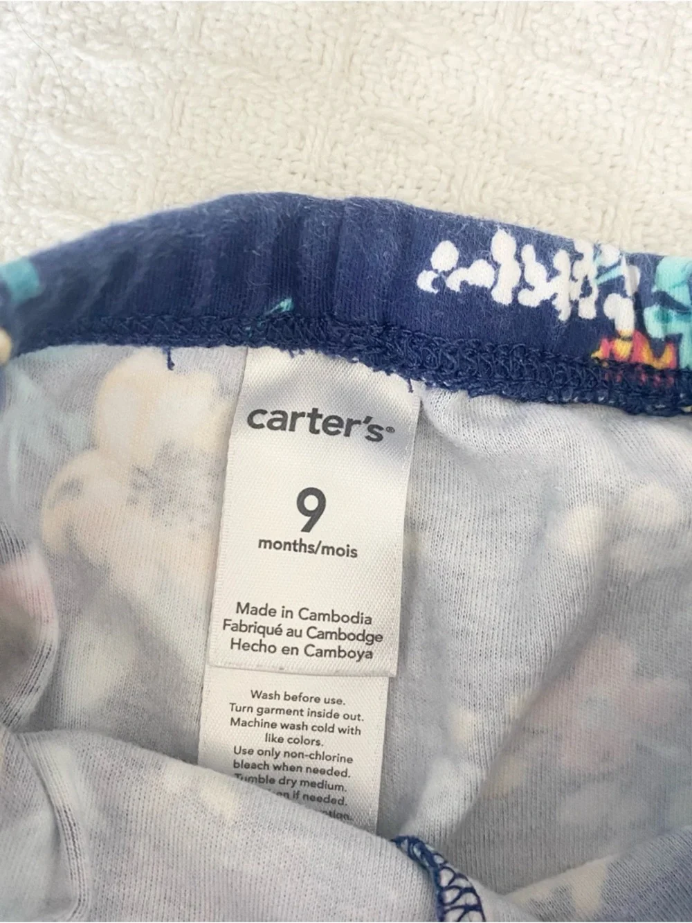 Carters 9M two footies and navy floral leggings